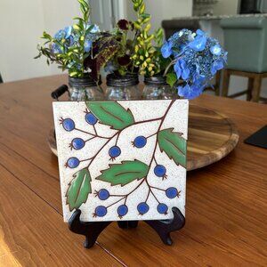 BESHEER decorative art tile with blueberry design